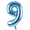 Giant Foil Light Blue 9 Number Balloon