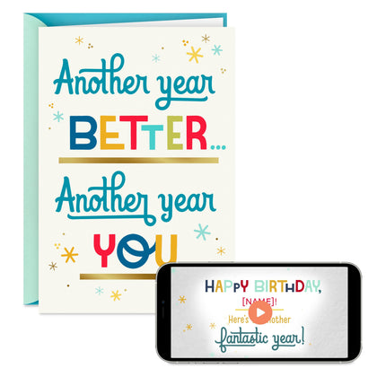 Another Wonderful Year' Design Video Greetings Birthday Card