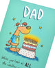Funny Cartoon Illustration Dad Birthday Card