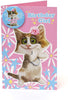 Adorable Cat Birthday Card For Her With Pin Birthday Girl Badge