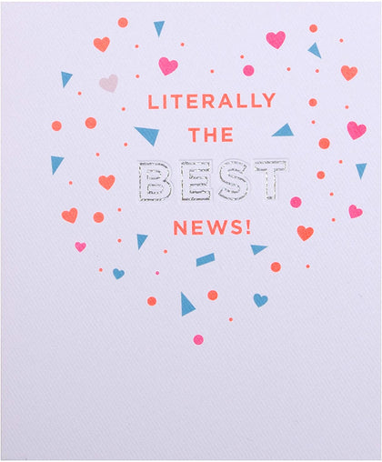 Confetti Design With Neon Inks and Foil Details Engagement Congratulations Card