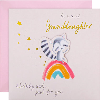 Cute Rainbow Wish Design Granddaughter Birthday Card