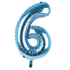 Giant Foil Light Blue 6 Number Balloon