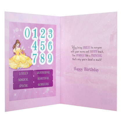 Disney Princess Design Daughter Birthday Card With Stickers