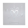 Pack of 5 Luxury White Wedding Invitations with Pearlised Hearts