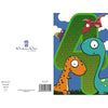 Age 4 Boys Blue Dinosaur Birthday Card