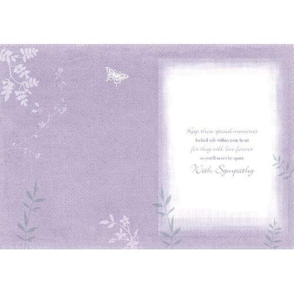 Wishing Well Flower Design Lavender Sympathy Card