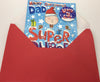 Dad Super Duper Humour Christmas Card With Badge