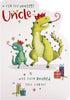 Cute Dinosaur Design Uncle Christmas Card