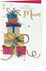 Luxe Present Stack Mam Christmas Card