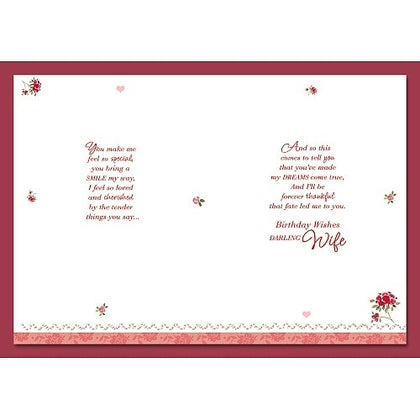 For My Wonderful Wife Beautiful Floral Design Birthday Card