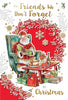 To Friends We Don’t Forget Santa Reading Book Design Christmas Card