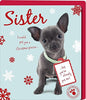 For Sister Cute Puppy Design Christmas Card