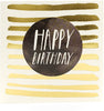 Metallic Gold Stripes Birthday Card