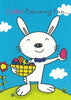 Easter Colouring fun Rabbit With Eggs Card