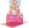 For Lovely Mum Flower Cart Design Pop Up Mother's Day Card