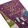 40th Birthday Card for Husband 3D Design with Gold Foil Details