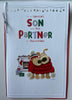 Special Son And His Partner Lovely Boofle Couple Christmas Card