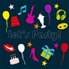 Pack of 8 Let's Party! Invitations Cards