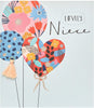 Colourful Balloons Lovely Niece Birthday Card