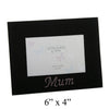 Black Glass Mum Photo Picture Frame 6" x 4"