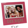 Hen Night Pink Glass 6" x 4" Photo Frame With Crystal Words