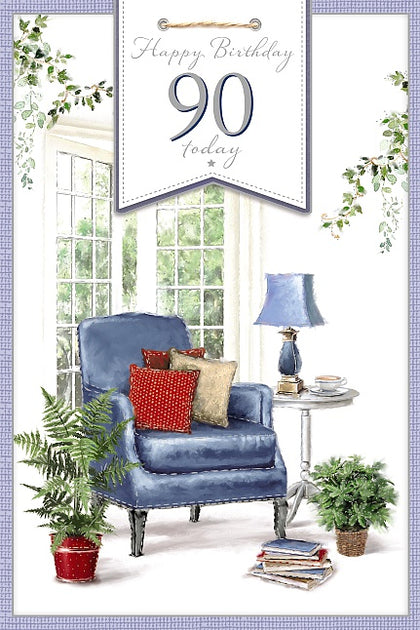 90th Today Beautiful Home Design Birthday Card