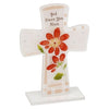 God Bless You Mum Sentiment Glass Cross