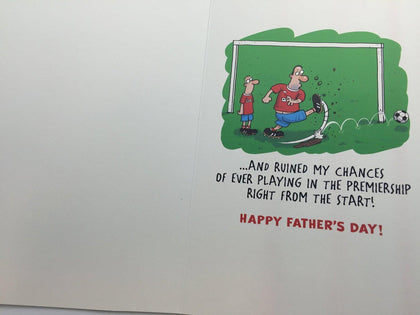 Father's Day Card Dad Kicking a Football