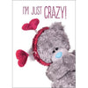 Just Crazy Me to You Bear 3D Holographic Valentine's Day Card