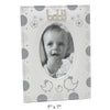 Baby Photo Frame Grey And White With Chickens And Crystals 5" x 7"