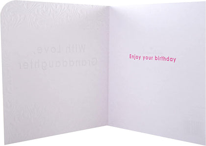 Contemporary Patterned Design Braille Birthday Card for Granddaughter