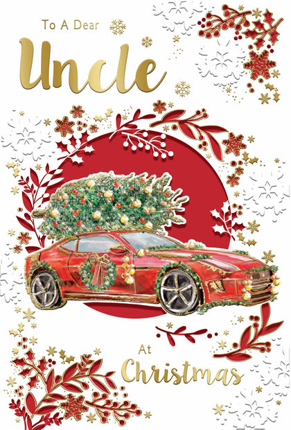 To a Dear Uncle Die Cut Car Design Christmas Card