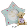 50th Birthday Button Corner Star Shaped Resin Photo Frame 3" x 3"