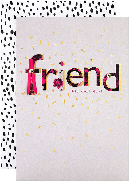 Text Based Design Friend Birthday Card 