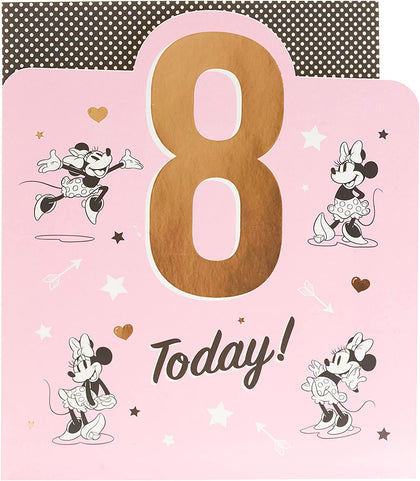 Disney Minnie Mouse Age 8 Birthday Card