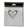 Pack of 5 Luxury White Wedding Invitations with Gold Heart