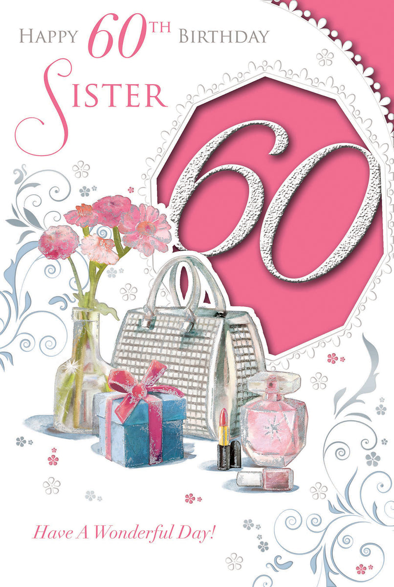 Happy 60th Birthday Sister Wonderful Design Celebrity Style Card 