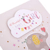 A Beautiful New Baby Girl Foil Finish Cute Design Congratulations Card