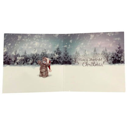 Let It Snow Me to You Bear Design 3D Holographic Christmas Card