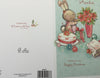 Cute Auntie Bunny With Flower Glitter Finished Christmas Card