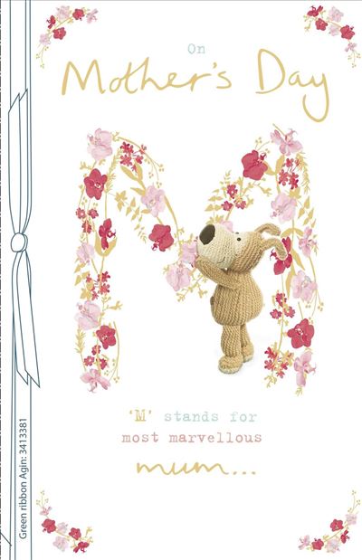 M Stands For Most Marvellous Gold Foil Finished Boofle Mother's Day Card 