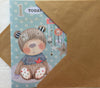 Teddy Design 1st Birthday Card Boy Large