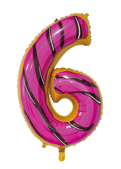 Giant Foil Young Editions Doughnut Theme Design 6 Number Balloon