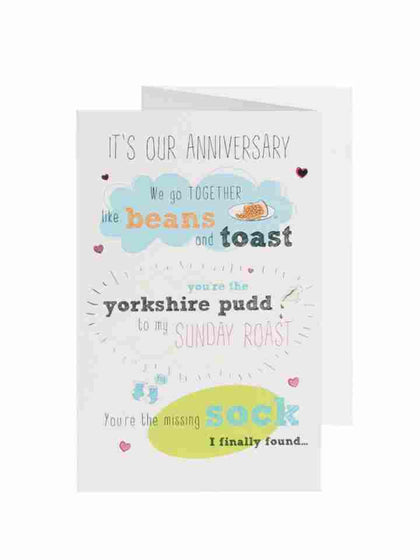 Beans On Toast Our Anniversary Card