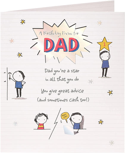 Cute Poem Dad Birthday Card