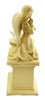 Grandma Angel Cherub Praying Kneeling With Glass T Lite Holder Cream Stone