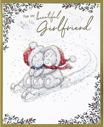 Bears On Sleigh Beautiful Girlfriend Boxed Christmas Card