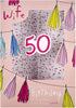 50th Birthday Card for Wife Die-Cut 3D Design