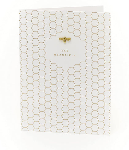 Bee Beautiful Butterfly Charm Blank Birthday Card